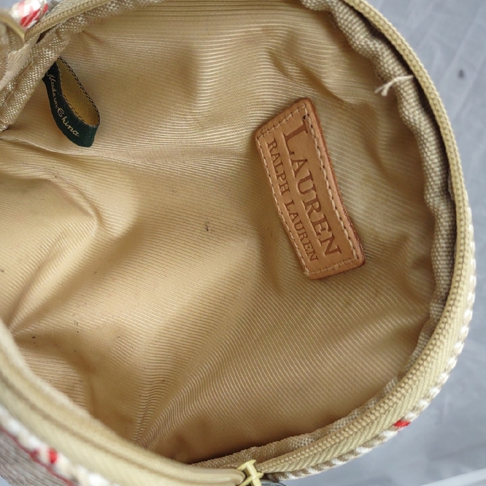 Lauren Ralph Lauren Beige and Pink Houndstooth Cosmetic Bag - Picture 9 of 12